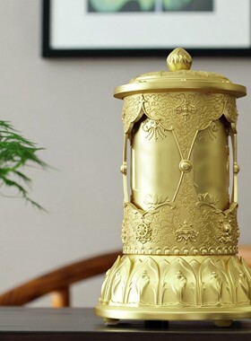 可定制合金电动六字浮雕转轮摆件