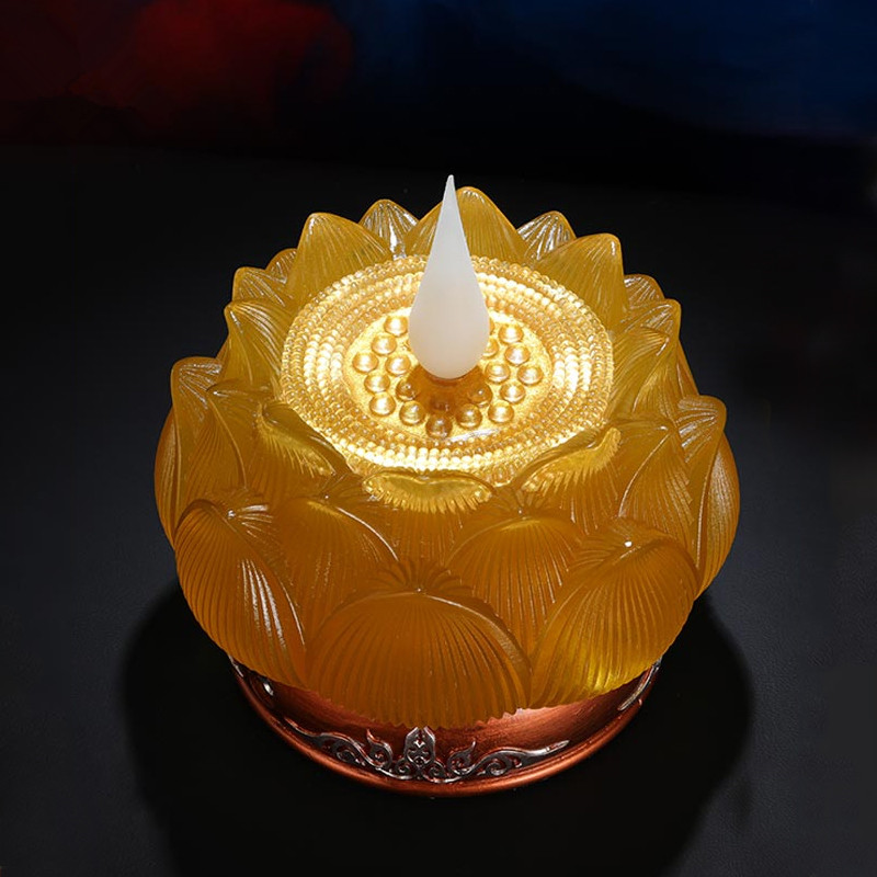 充电LED莲花供佛酥油灯长明灯