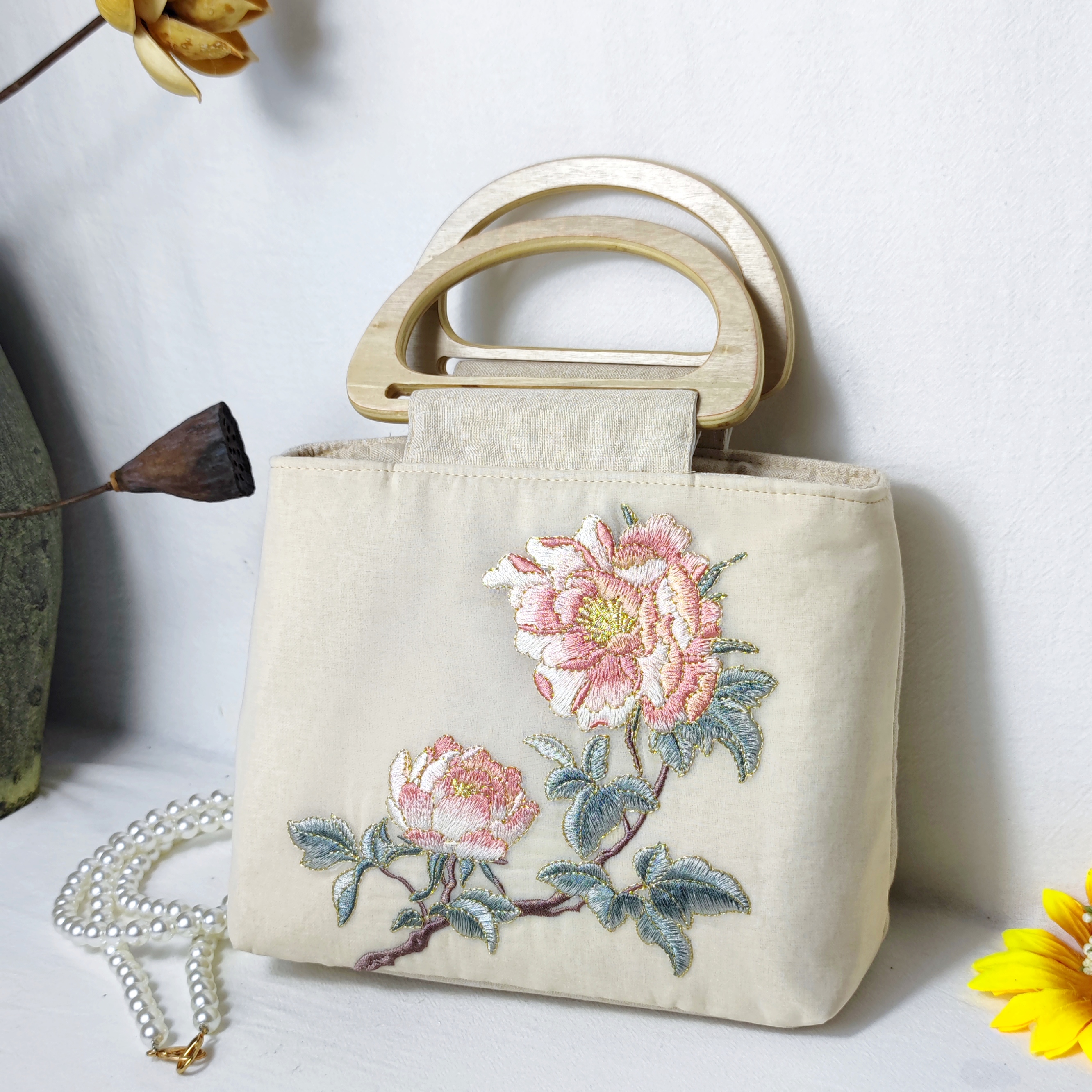 旗袍手提包国风刺绣文艺休闲古风