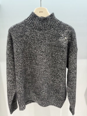 2025秋冬新款羊毛羊绒混纺针织毛衣女宽松显瘦百搭打底衫上衣