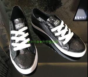 清仓 美国弗诺特透气低帮个性布鞋时尚亮片休闲板鞋女鞋