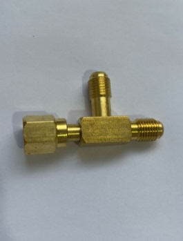 R134AR22R407R600制冷加氟铜转换接头三通转换接头制冷剂连接配件