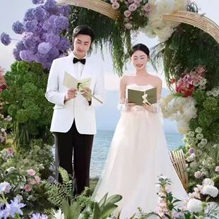 结婚誓言卡一对婚礼新娘新郎新人宣誓致辞本卡片手写高级简约誓词