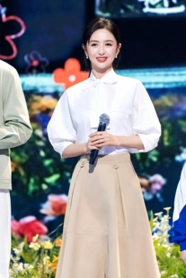 佟丽娅李小冉明星同款抗皱高级棉白色六分袖衬衫上衣春夏新款时尚