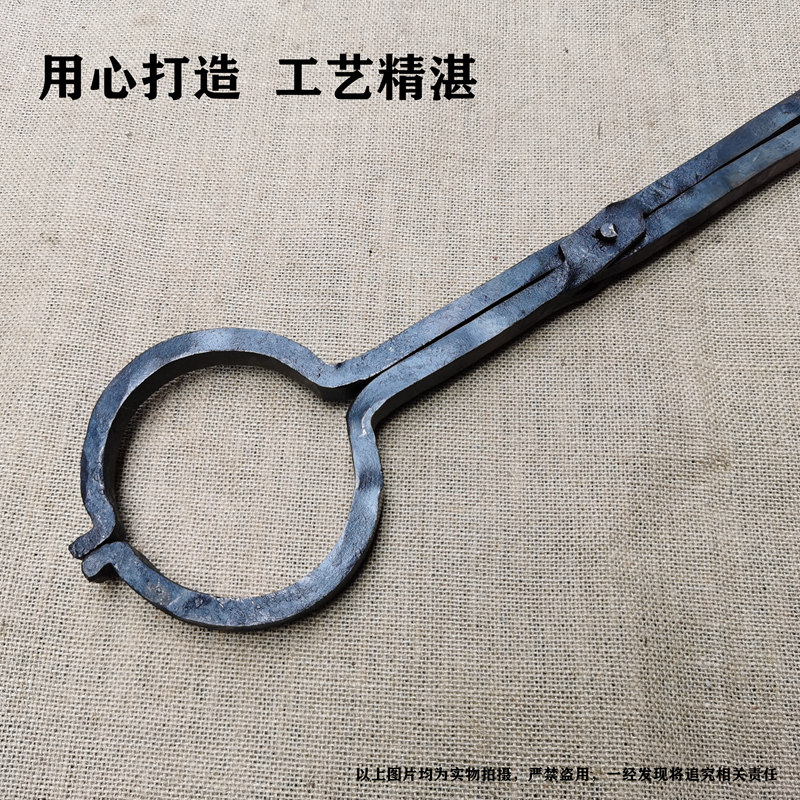 夹狗钳手工锻打1.1米圆口方口椭圆新款带锁狗狗防疫防咬救助工具