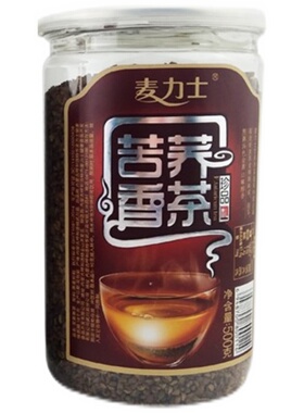 苦荞香茶内蒙古特产全胚芽黑苦荞茶500g桶麦力士焙香型苦荞麦茶