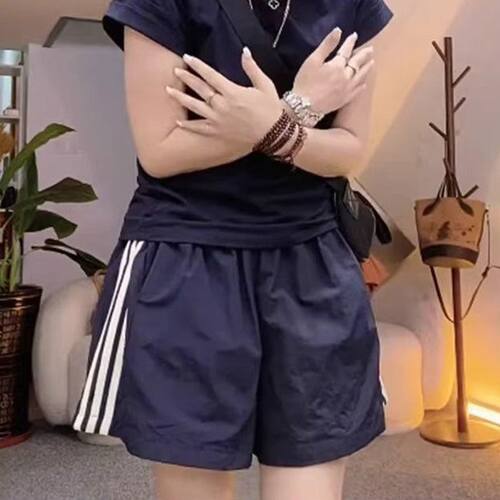 大码冰丝速干防晒显瘦阔腿短裤女