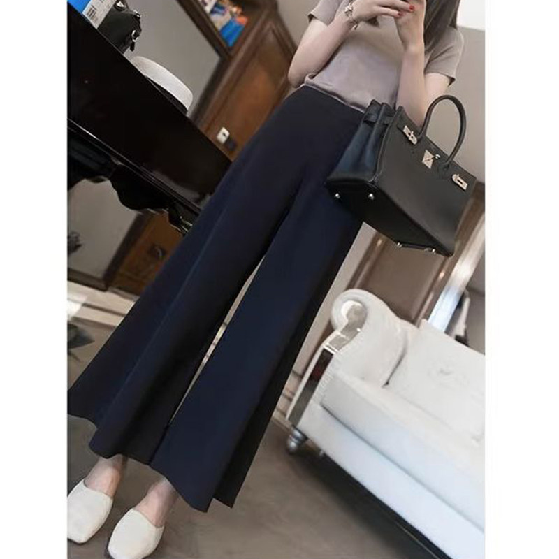 大码微胖女薄款显瘦垂感九分阔腿