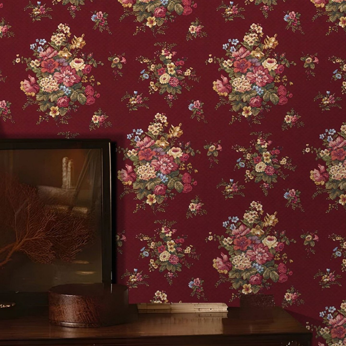 复古美拉德风自粘墙纸卧室客厅电视背景壁纸柜子装饰家具翻新贴纸