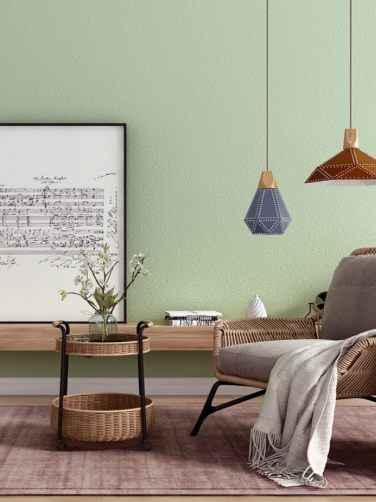 环创贴纸绿色莫兰迪色系自粘墙纸防水防潮幼儿园墙面装饰材料壁纸