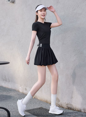高尔夫套装女2026新款网球运动穿搭专业晨跑服羽毛球短裙瑜伽健身