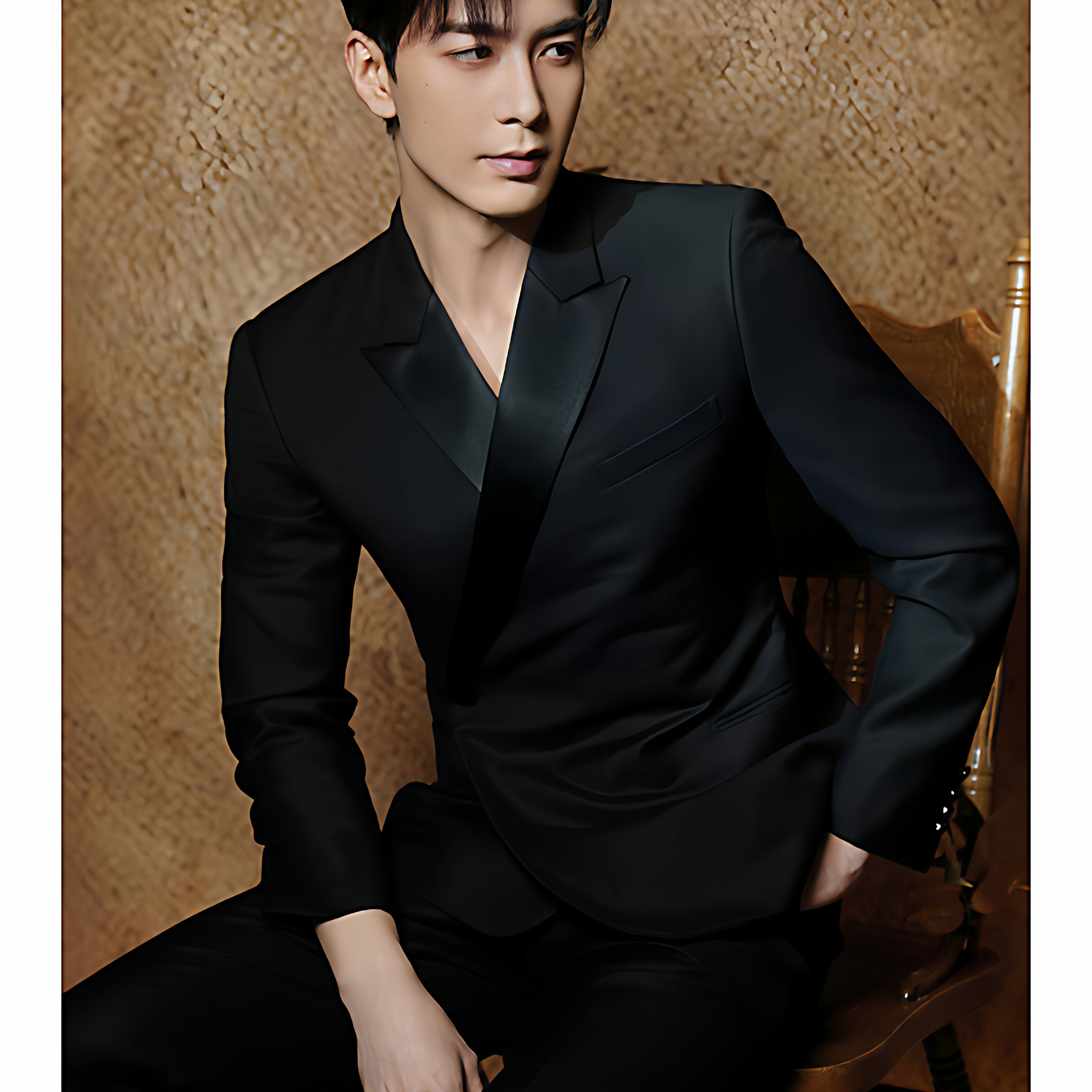 明星同款高级感暗黑系戗驳领西装男士韩版潮流痞帅百搭西服上衣潮,男装,休闲西服,淘宝优惠券,粉丝福利购,淘宝优惠卷