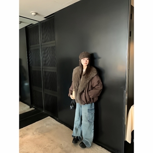 派克2025服鹅绒狐狸毛领可拆卸派克服海军领皮草外套女年轻款