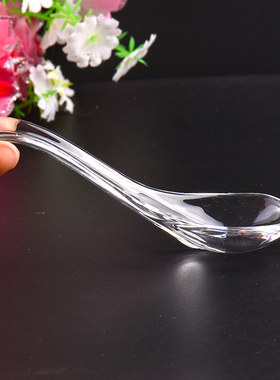 玻璃勺水晶勺子耐热冰淇淋勺无铅透明汤勺家用冷饮勺饭勺调羹包邮