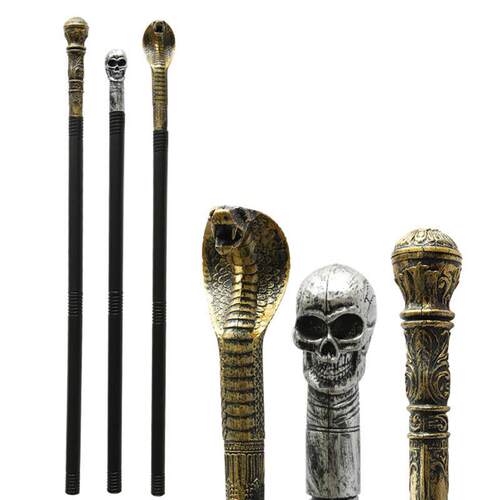 Funny Halloween Snake Skull Scepter Toy Carved Pharaoh