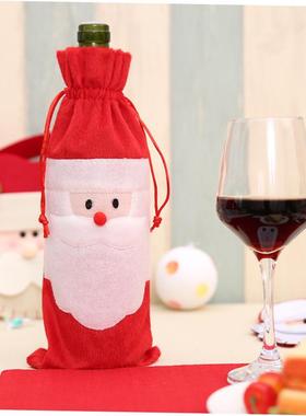 Christmas decoration magenta bottle bag Gift bag 酒瓶套