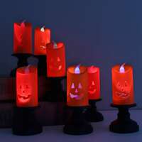 Halloween Lights LED Candle Pumpkin Candlestick Lamp Scery thumbnail 6
