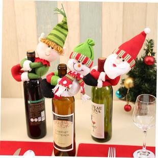 christmas decoration tree Santa Snowman wine bottle holder