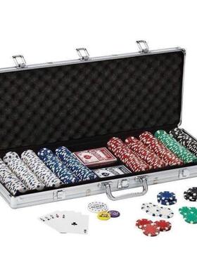 texas hold em poker set aluminum case 500 dice chips赌注牌