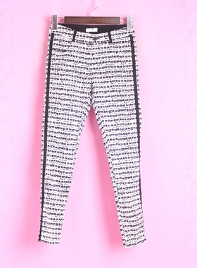 【徐08】瑕疵147280库存女士春夏季中腰修身印花休闲打底长裤