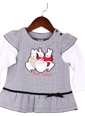 [徐]GCH81158婴幼儿春秋休闲圆领长袖拼接印花针织上衣