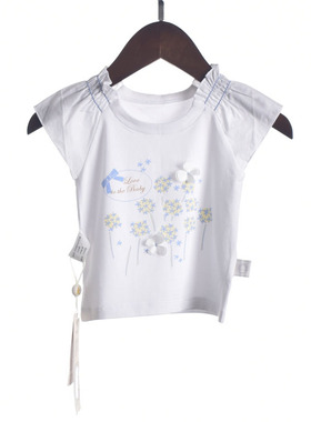 【徐】139712英系列YS库存上新夏季圆领女童印花含莫代尔短袖T恤