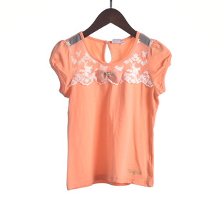 【徐】181017 库存上新夏季圆领女童装圆领拼接短袖T恤