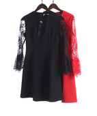 连衣裙 蕾丝长袖 徐07 朵系列166DY280春秋女修身