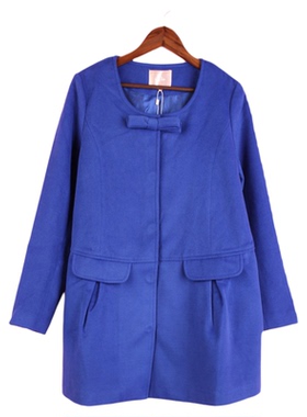 【徐08】100SYMM248女秋冬长袖简约风妈咪毛呢肥大宽松大衣外套