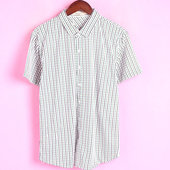 徐08 开衫 E系列EXI 147862库存夏季 男士 翻领短袖 衬衫