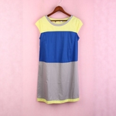 徐08 100SYMM509上新库存剪标女夏套头圆领拼接孕妇宽松连衣裙