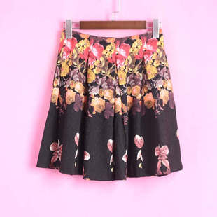 百搭印花休闲短裙子 R系列142018库存清仓女半身裙春秋季 徐08