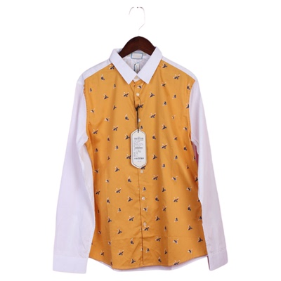 长袖花色白衬衫衬衣天天特价