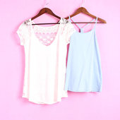 圆领两件套雪纺衫 SYMM库存剪标女夏套头孕妇装 徐08 337170