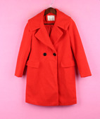 徐11 万 15AFS024女秋冬宽松翻领长袖 中长款 毛呢大衣外套