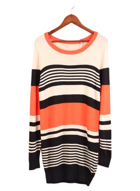 【徐08】100SYMM201上新库存剪标女春秋长袖条纹孕妇装针织衫上衣