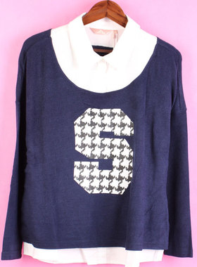 【徐08】104SYMM056库存剪标上新女春秋套头长袖休闲孕妇装上衣