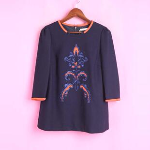 休闲藏青色上衣 R系列142024库存清仓春秋女套头圆领长袖 徐08