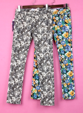 [徐]法系列76FWXZ370女春秋低腰修身印花休闲直筒花色长裤