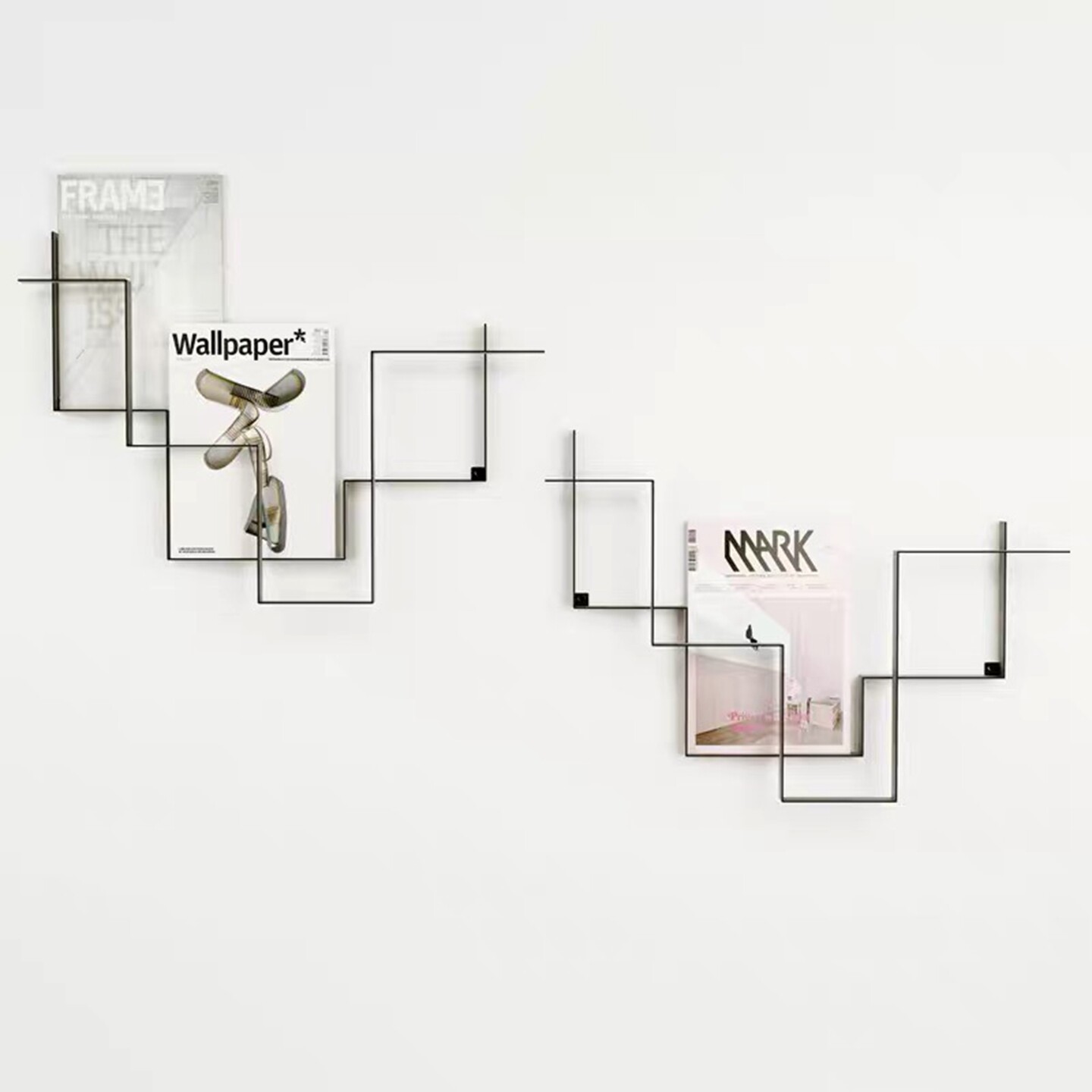 北欧简约铁艺壁挂书架杂志架墙壁报刊架书报架报纸架创意收纳