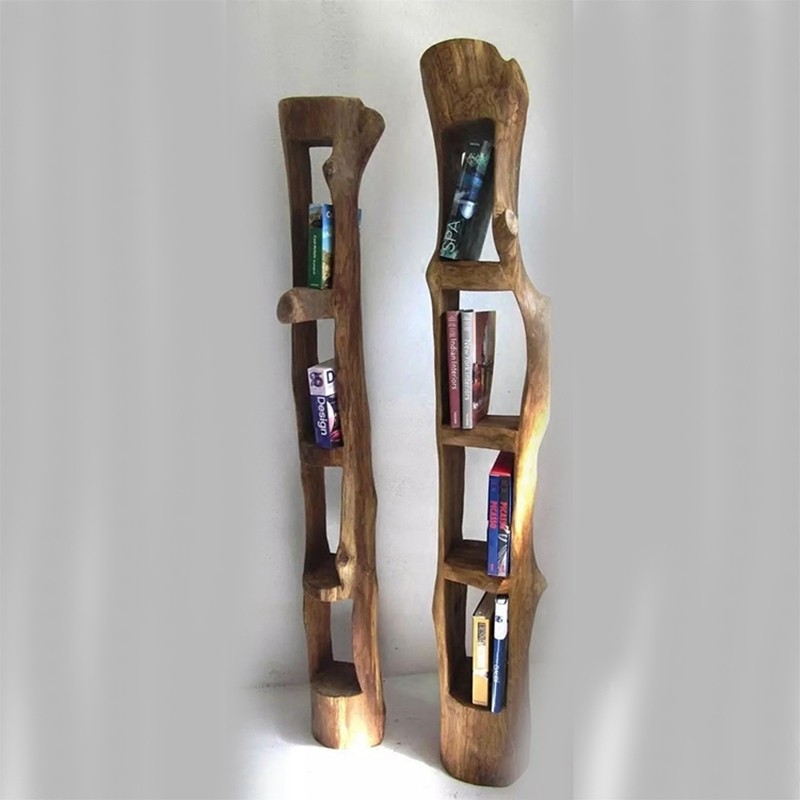 落地书架 创意客厅立书架真树纯实木展示架居家书报架可定制