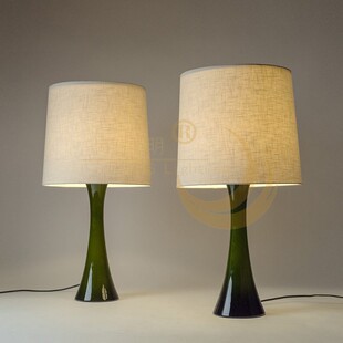 法式中古风极简小蛮腰布罩台灯客厅卧室床头灯酒店别墅设计师台灯