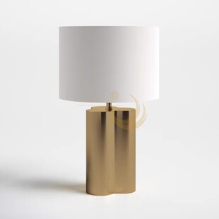 伟时定制极简金色梅花造型艺术布罩台灯客厅书房灯床头灯定制台灯