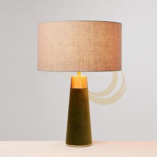 伟时定制创意手工珊瑚绒底座布罩台灯法式时尚展厅样板间床头台灯