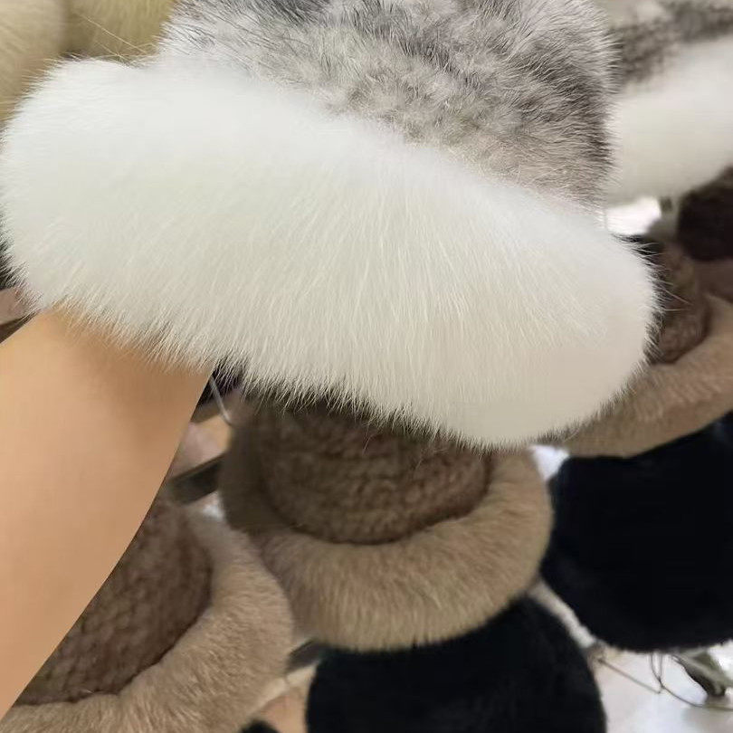 貂毛帽韩版水貂毛编织帽子