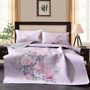 头层牛皮彩绘凉席三件套1.8席子双人床1.5折叠空调软席真皮