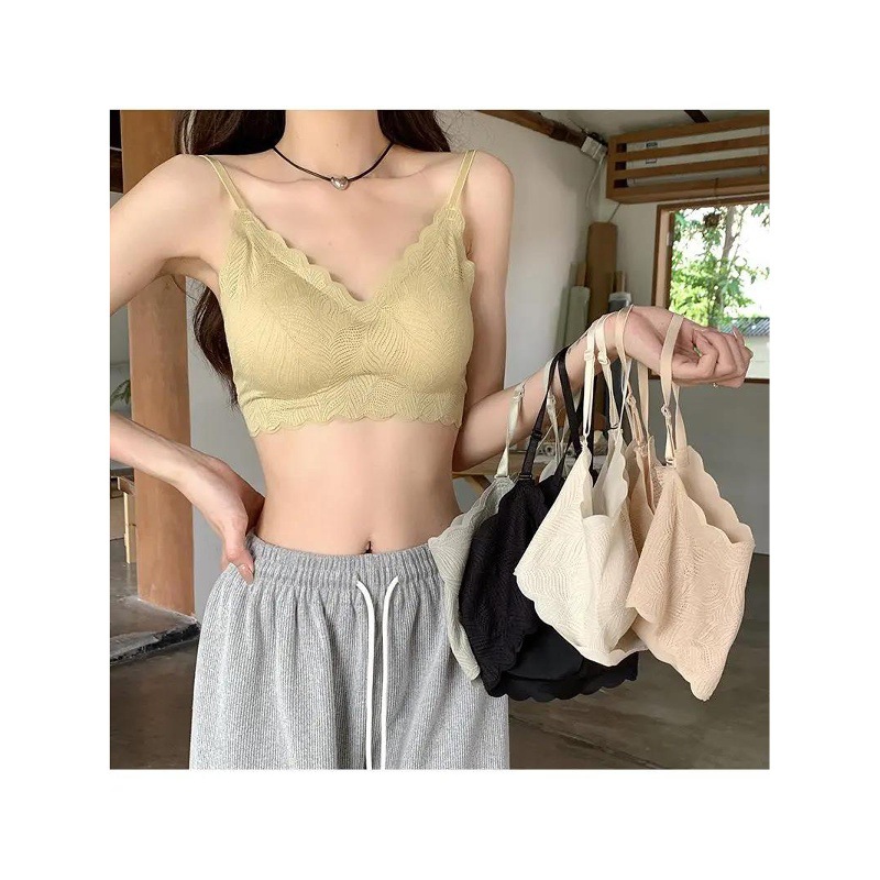 2025新款蕾丝吊带内衣女外穿百搭夏季性感美背裹胸无钢圈文胸