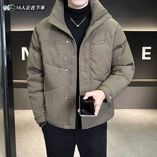 高级肌理感羽绒服男士冬季2025新款正品牌厚外套男款冬装90白鸭绒