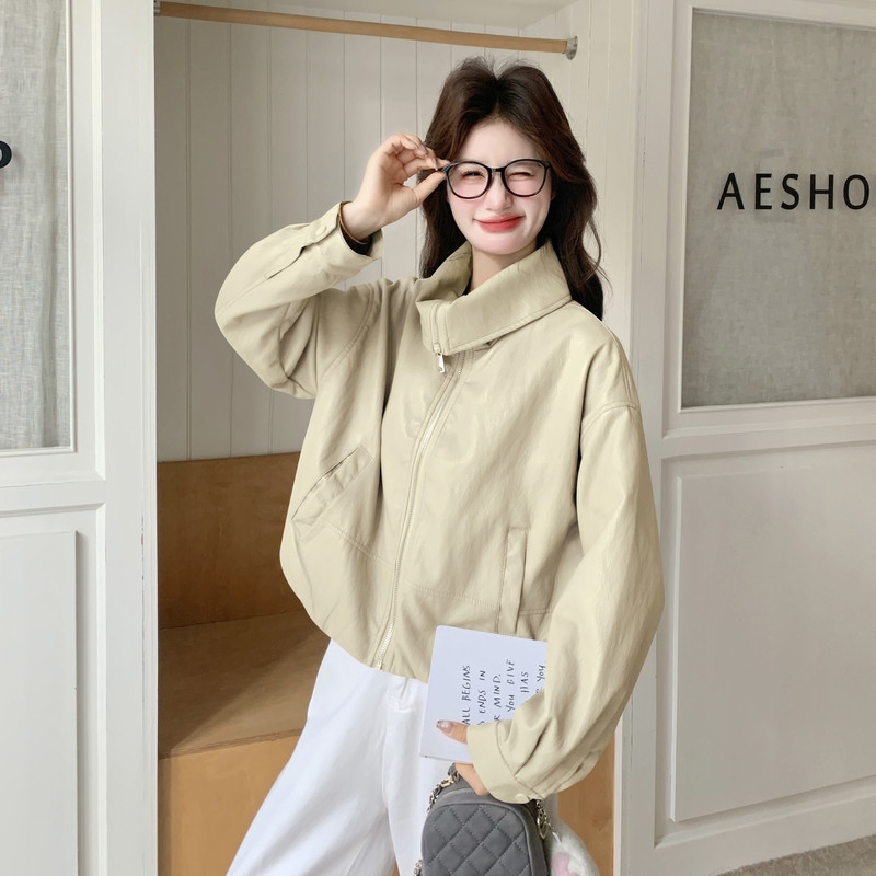 2026新款现货韩版皮衣外套1535203P145K238，女装皮衣，艾青服饰