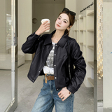 2026新款现货韩版口袋皮衣外套1535206P155K248，女装皮衣，艾青服饰
